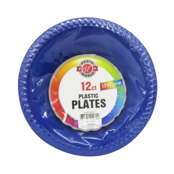 Blue Plastic Bowl 12oz 12CT