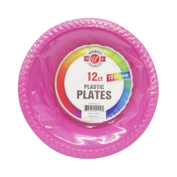 Fuschia Pink Plastic Bowl 12oz 12CT