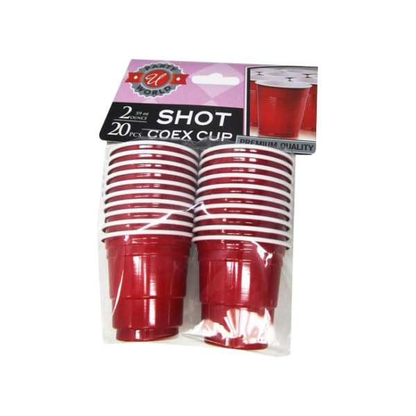 Short Red Coex Cup 2oz 20PCS