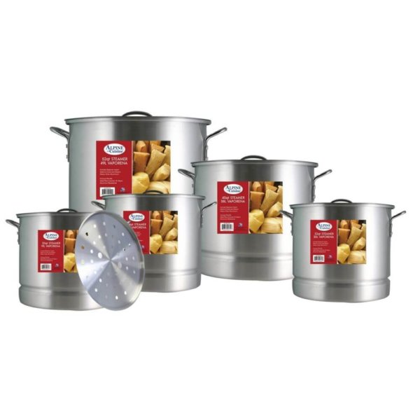 Stock Pot 15pc Set Aluminum with Steamer 20, 24, 32, 40, 52Q