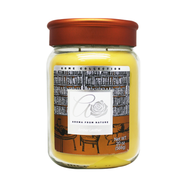 20 Oz Wick Jar Candle Amber Leather