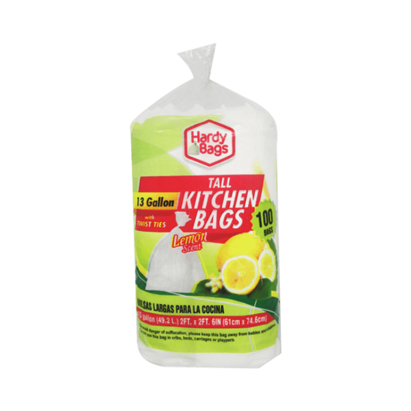 13 Gal White Lemon Scented Bag 100CT