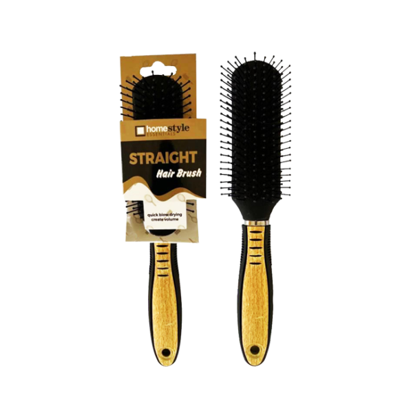 STRAIGHT HAIR BRUSH BLACK/WOODEN-36