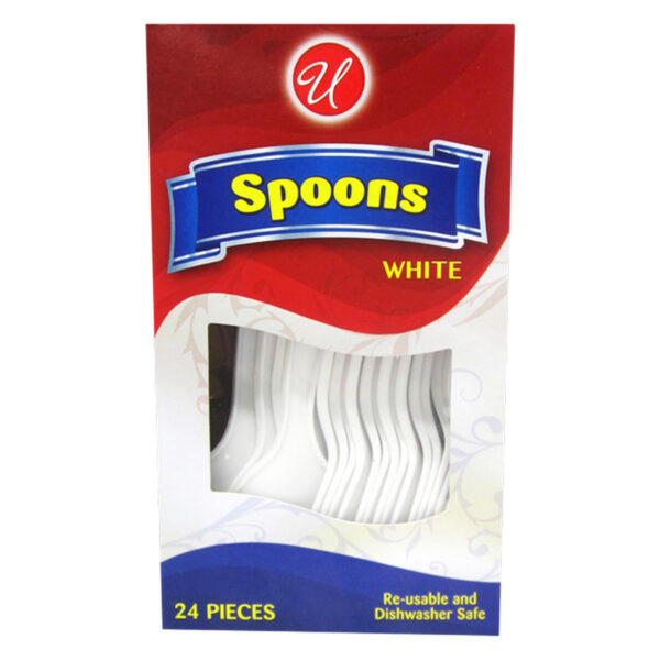 24CT WHITE SPOON CUTLERY IN BOX-24