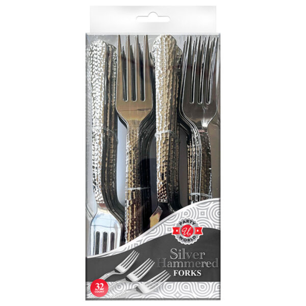 32CT SILVER HAMMERED FORK IN BOX-24