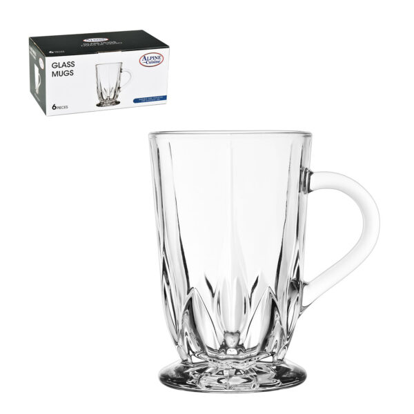 AC Set of 6pc Glass Mug 10.48oz 310ml - 6