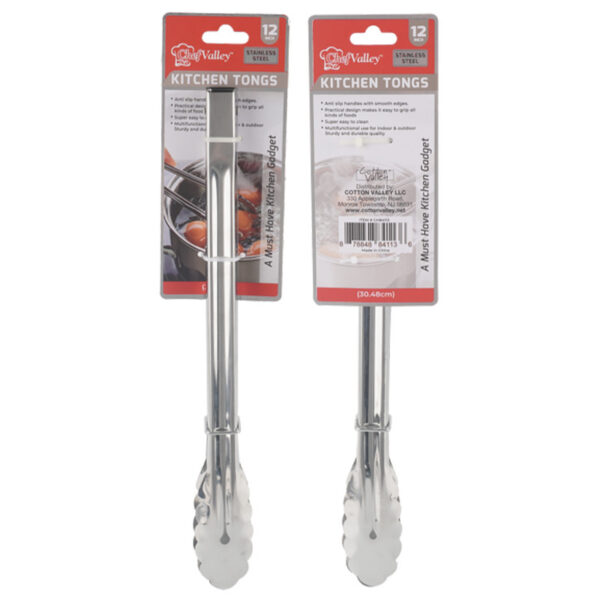 12” SS FOOD TONG – 48