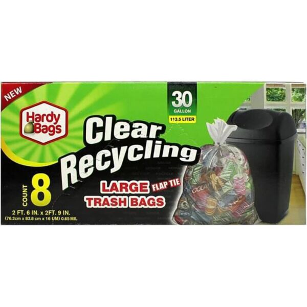 8CT HARDY BAG30GAL CLER RECY TRSH BAG-24