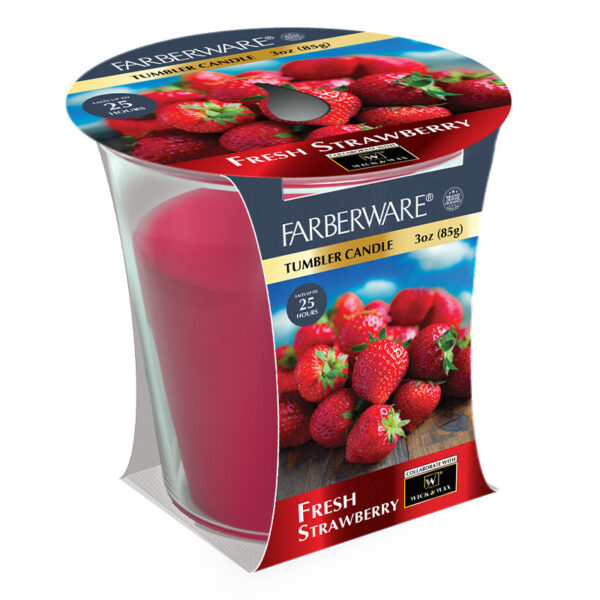 3OZ FARBERWARE TUMBLER CANDLE FRESH STRAWBERRY-12