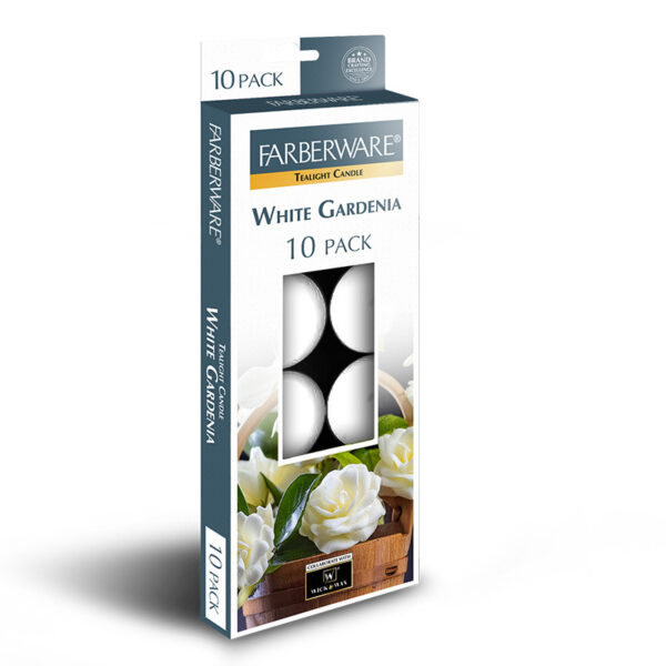 10CT FARBERWARE TEALIGHT CANDLE WHITE GARDENIA-12