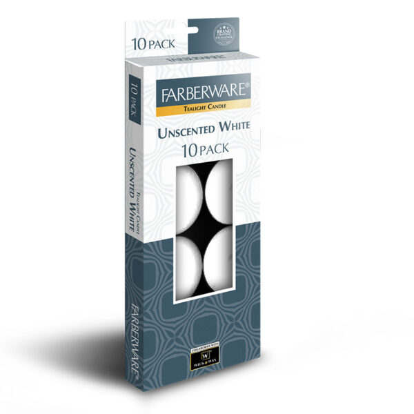 10CT FARBERWARE TEALIGHT CANDLE UNSCENTED WHITE-12