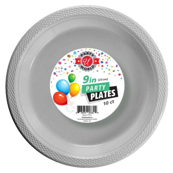 9" ROUND SILVER PLATE 10CT-24