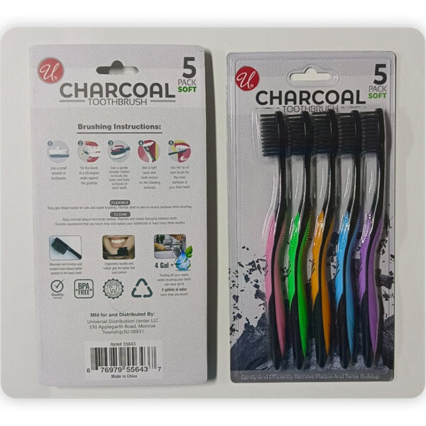 5PACK CHARCOAL TOOTH BRUSH SOFT-48
