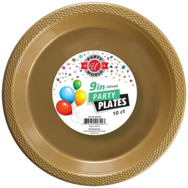 9" ROUND GOLD PLATE 10CT-24