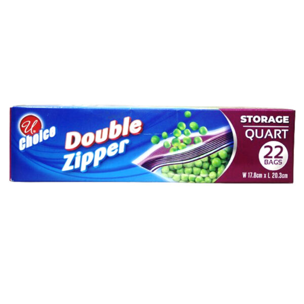 22CT DOUBLE ZIP QUART STORAGE BAGS-24