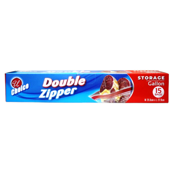 15CT DOUBLE ZIP GALLON STORAGE BAGS-24