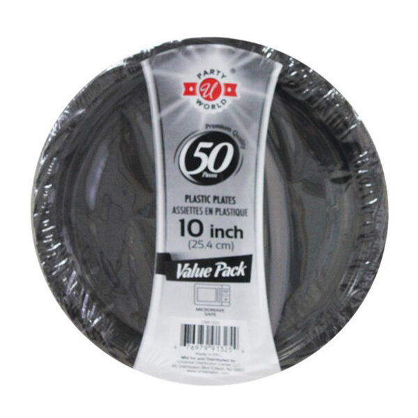 10" ROUND BLACK PLATE 50CT-12