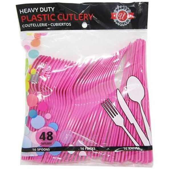 48 CT FUSCHIA PINK COMBO CUTLERY-48